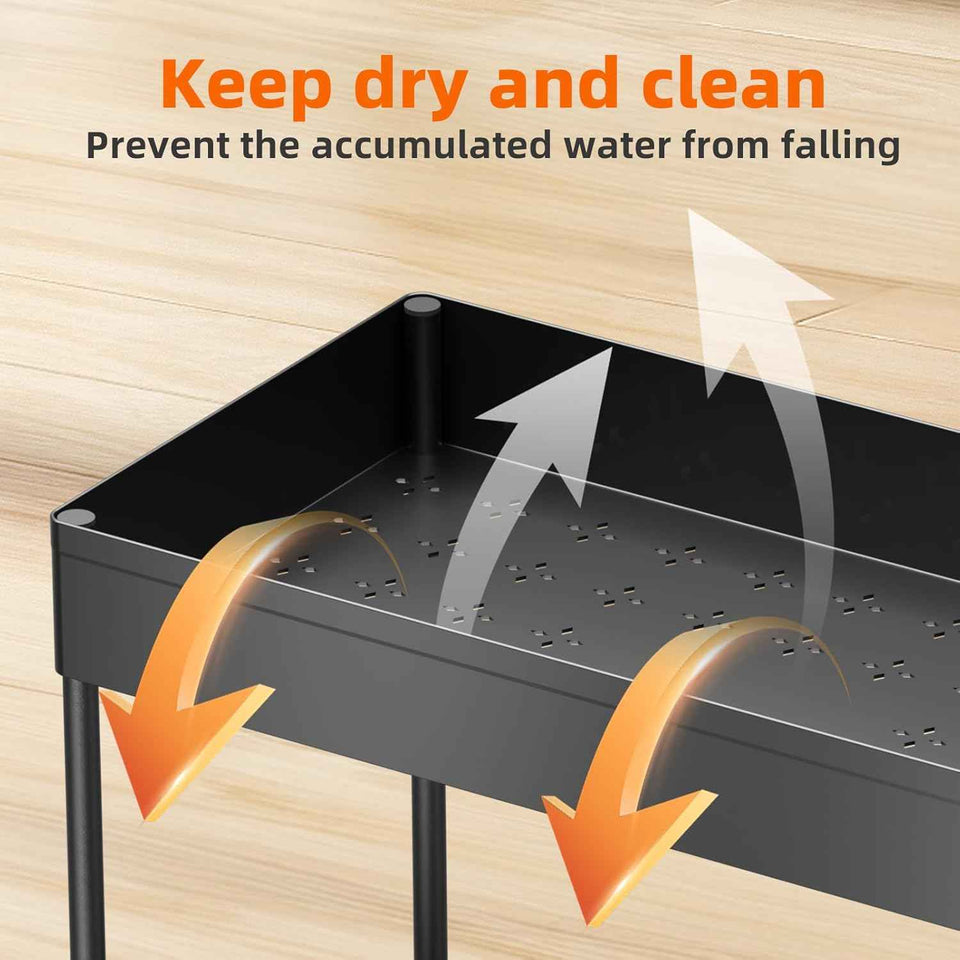 Simple Trending Under Sink Organizer 2 Pack, Sink Pull-Out Sliding Storage Cabinet, 2-Tier Under Shelf Organizer for Kitchen Bathroom, Black