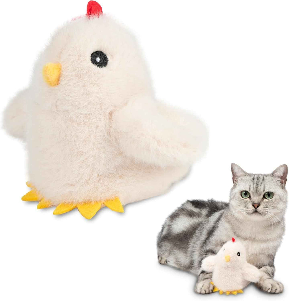 Catify by Best Pet Supplies Interactive Cat Toys – Plush, Motion-Activated & Squeaking Toys with Premium North American Catnip for Indoor Cats & Kittens - Squeaking Mice Set, Beige & Gray