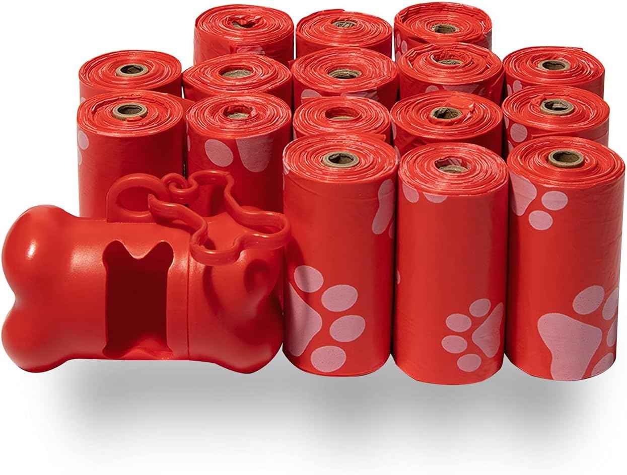 Best Pet Supplies Dog Poop Bags (150 Bags) for Waste Refuse Cleanup, Doggy Roll Replacements for Outdoor Puppy Walking and Travel, Leak Proof and Tear Resistant, Thick Plastic - Assorted Colors