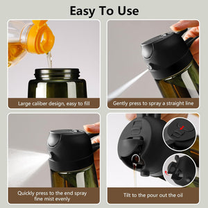 Olive Oil Sprayer for Cooking, 16oz/470ml Glass Light-Proof Oil Pourer for Kitchen, Air Fryer, Cooking, Salad, and BBQ by SWEET VIEW