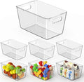 Clear Plastic Storage Bins, 4-Pack Stackable Pantry Organizers and Storage Containers for Kitchen, Fridge, Cabinet and Closet Organization - Home Essentials