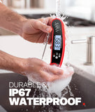 Meat Thermometer Digital - Instant Read Food Thermometer for Cooking Grilling, Candy, Air Fryer, Griddle Probe Kitchen Gadgets Essentials BBQ Accessories, Gifts for Men, Mom, Dad, Red