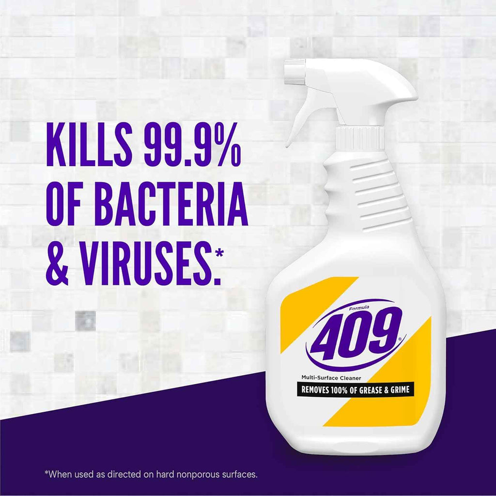 formula 409 multi-surface cleaner, lemon fresh, 32 fluid ounces, pack of 3, 99.9% germ kill rate, antibacterial formula