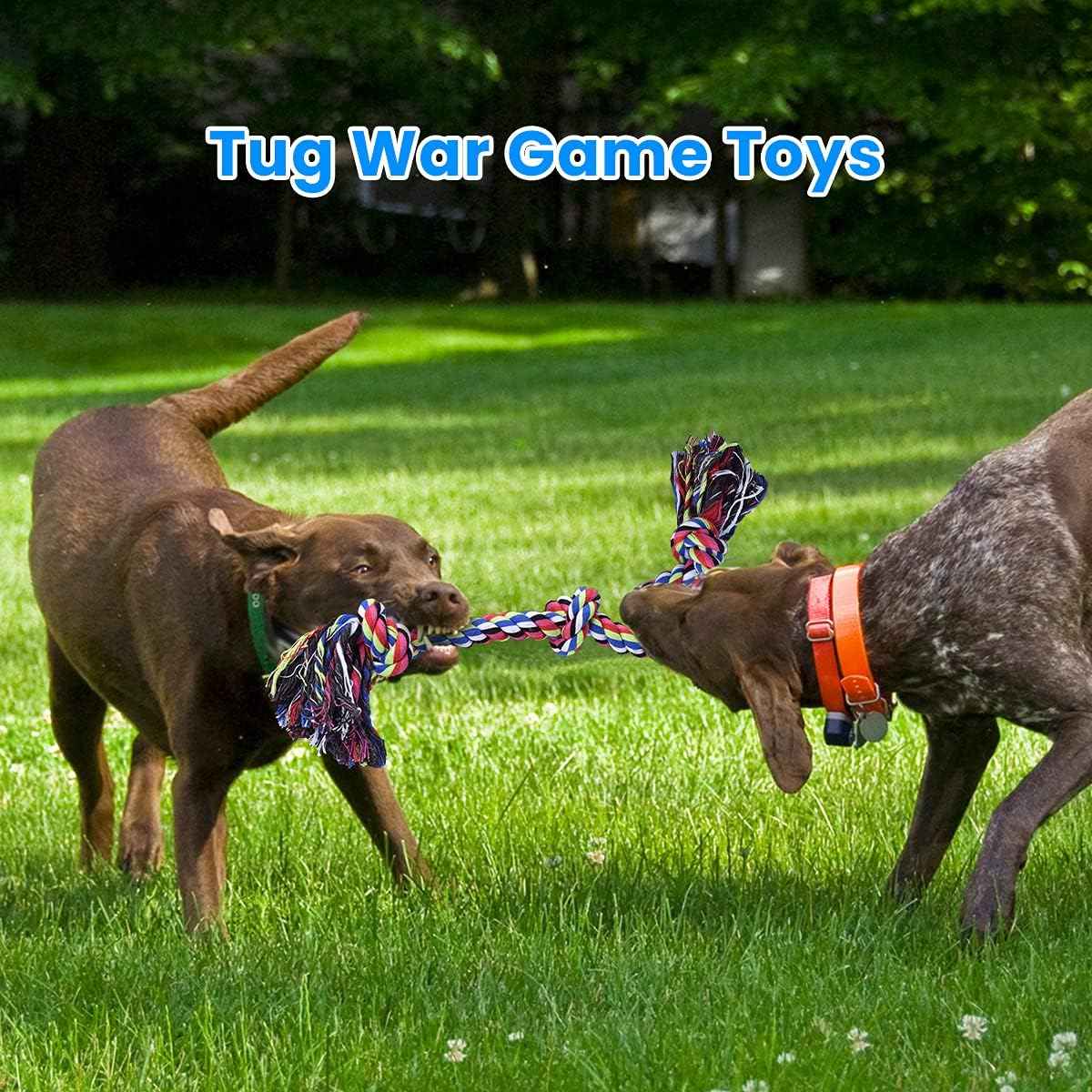 feeko heavy duty large breed dog rope toys 2 pack teeth cleaning tug of war toy
