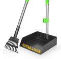 TOOGE Pooper Scooper, Dog Pooper Scooper Long Handle Stainless Metal Tray and Rake for Medium Small Dogs Heavy Duty Pet Supplies to Use for Grass, Dirt or Gravel