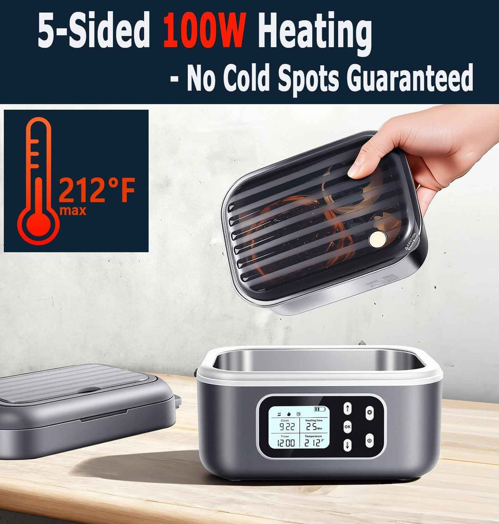 2 x 6.3-Cup Cordless Electric Heated Lunch Box, 100W Rechargeable Portable Food Warmer for Adults and Travel