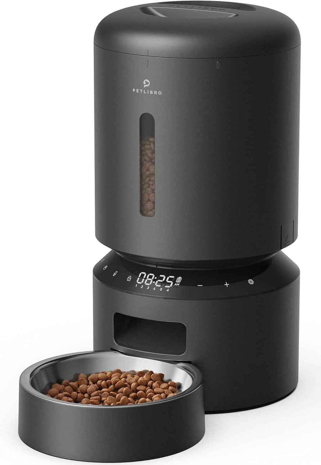 PETLIBRO Automatic Cat Feeder, 5G WiFi Automatic Dog Food Dispenser with Freshness Preservation, 5L Timed Pet Feeder with Low Food Sensor, Up to 10 Meals Per Day, Granary Black