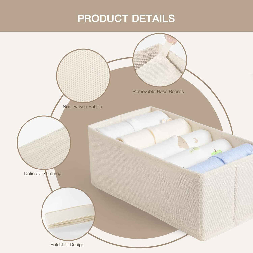 Criusia 10-Pack Drawer Organizers: Compact Foldable Closet Storage for Clothes and Undergarments