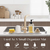 Eormoe Faucet Mat for Kitchen Sink – Diatomite Stone Drying Mat & Sink Protectors, Prevent Moisture – Sink Splash Guard Water-Absorbing Stone Tray for Kitchen Counter Decor (Light Grey, 23.6" x 3.9")
