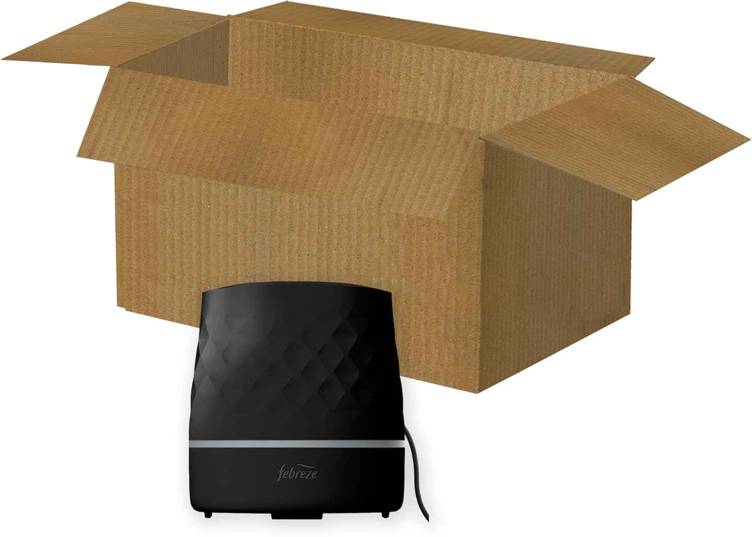 Febreze Plug Scent Booster in Black, Continuous Scent Device Oil Diffuser, Compatible with Febreze Air Freshener Plug in Refills