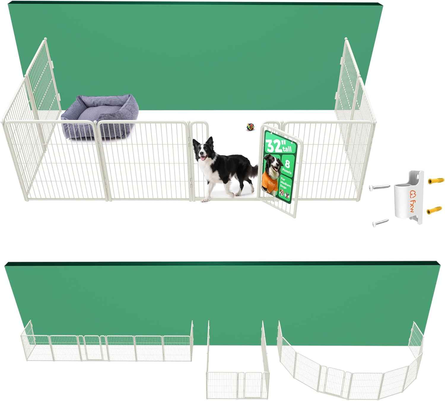 FXW Homeplus Unleashed Indoor Dog Playpen - Stress-Free and Safe Play, Heavy Duty 24 Inch 6 Panels Dog Pen for Puppy and Small Dogs, Black│Patented