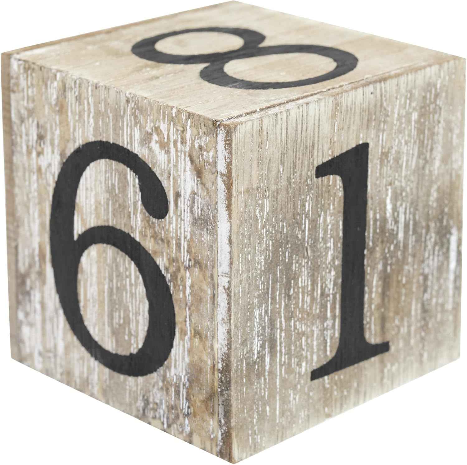 Wooden Perpetual Block Calendar for Desk, Wood Month Date Display Blocks for Teachers, Students, Classroom, Rustic Farmhouse Office Decor, Desk Accessories (5 x 4 In)