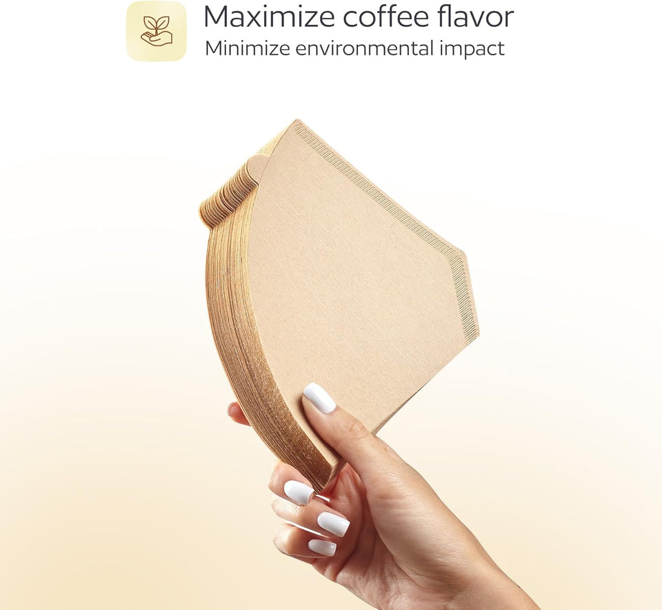 100 Count #4 Unbleached Paper Coffee Filters for Cuisinart, Ninja, BLACK+DECKER & other 8-12 Cup Coffee Makers - Perfect Paper Filter for Pour Over and Drip Coffee