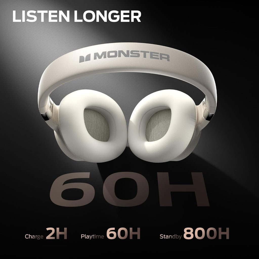 Monster Persona SE ANC Active Noise Cancelling Headphones, Bluetooth Headphones Over Ear with 70H Playtime, HiFi Stereo Audio, Deep Bass, Wireless Headphones for Office