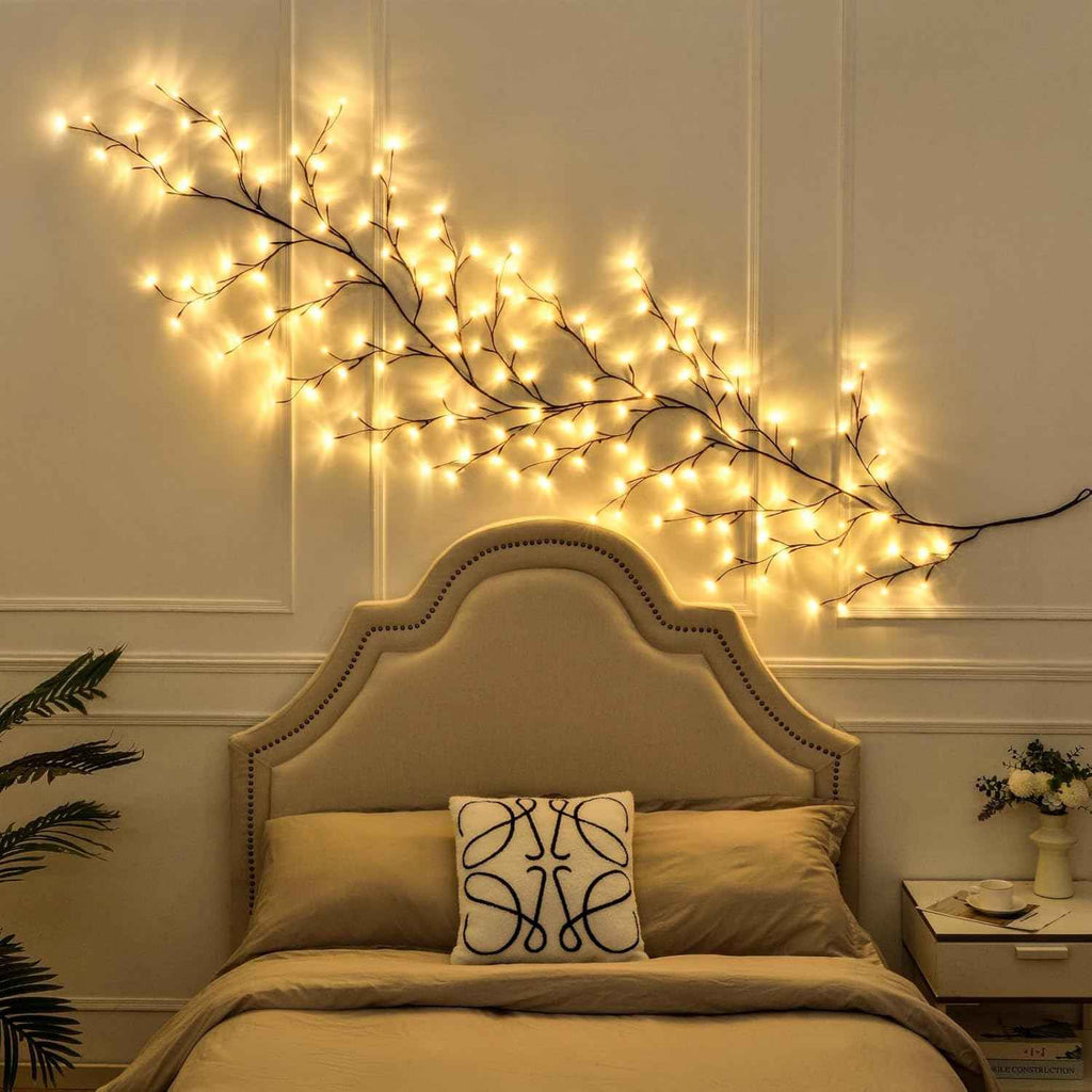 Enchanted Willow Vine Lights with Remote 8 Modes, Christmas Decorations Indoor Room Decor, 9.5 ft 160LEDs Lighted Willow Vine Lights for Walls Bedroom Home Decor, 1 Pack