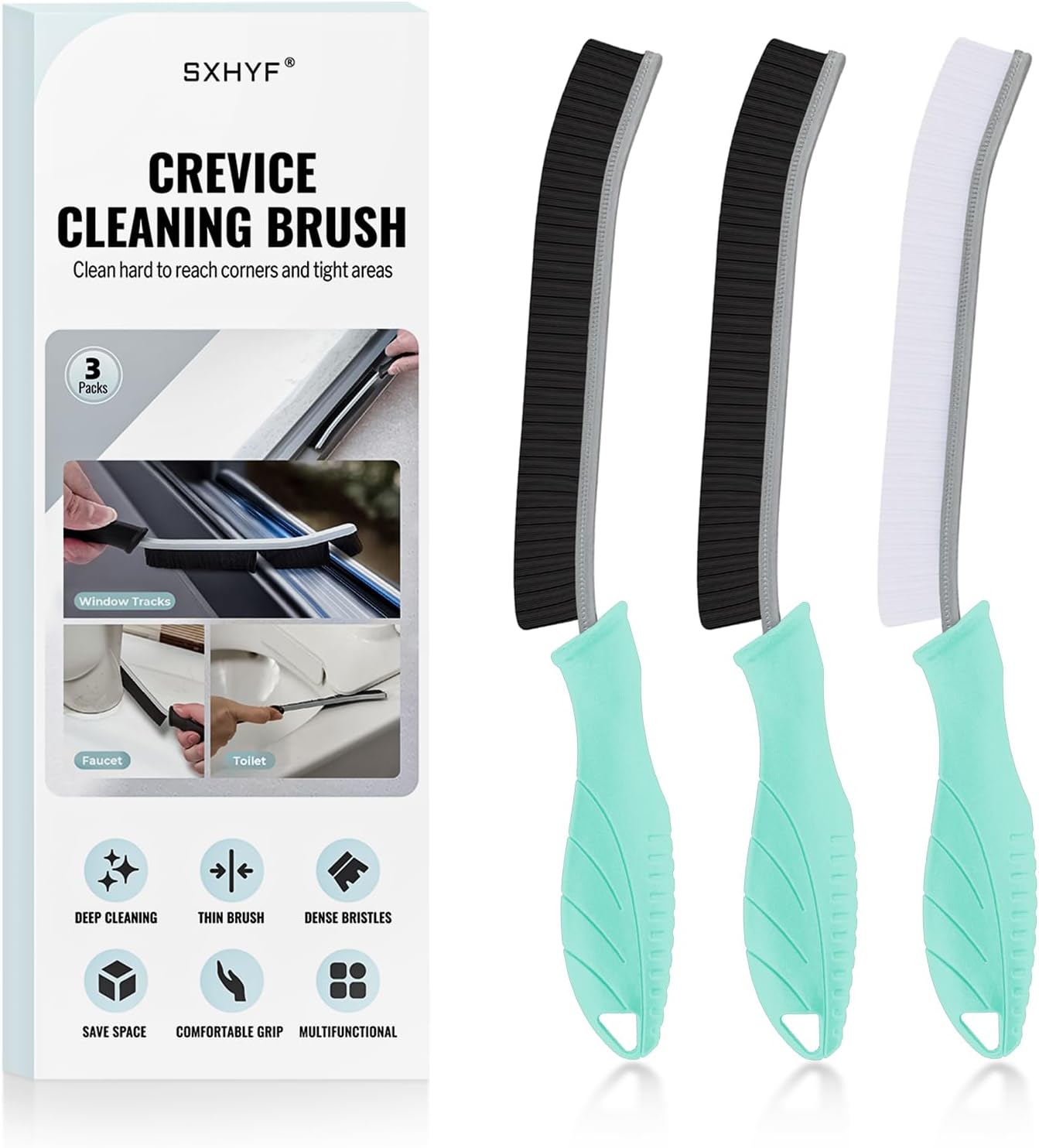 sxhyf crevice cleaning brush hard bristle grout scrub brush for bathroom kitchen household cleaning