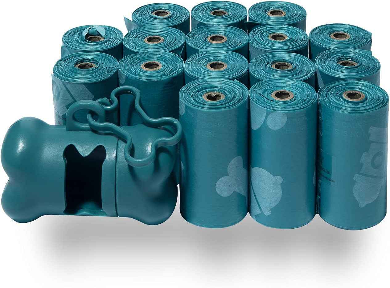 Best Pet Supplies Dog Poop Bags (150 Bags) for Waste Refuse Cleanup, Doggy Roll Replacements for Outdoor Puppy Walking and Travel, Leak Proof and Tear Resistant, Thick Plastic - Assorted Colors