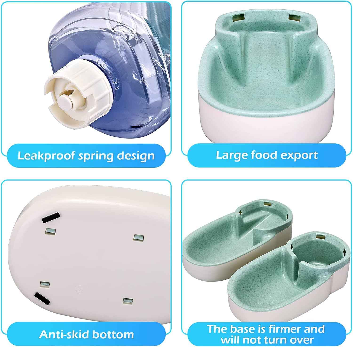 Automatic Dog Cat Feeder and Water Dispenser Set for Small to Large Pets with 1 Gallon Capacity