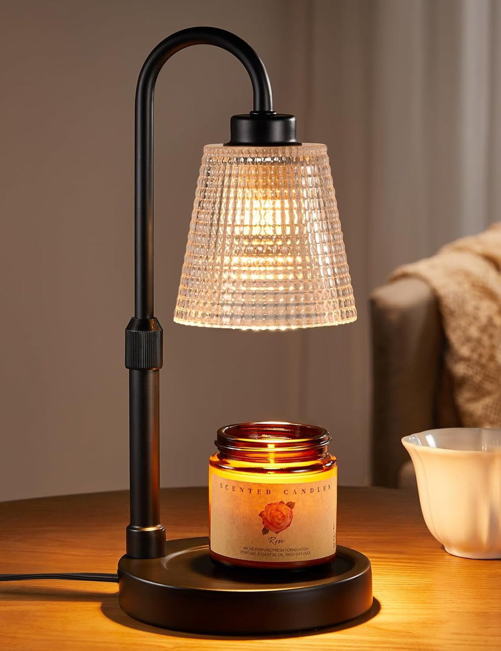 Innqoo Candle Warmer Lamp with Timer, Dimmable Candle Warmer for Jar Candles, Height Adjustable Wax Melts Warmer, Birthday Gifts for Women Mom, House Warming Gifts New Home Decor