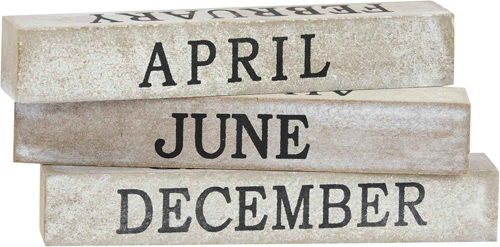 Wooden Perpetual Block Calendar for Desk, Wood Month Date Display Blocks for Teachers, Students, Classroom, Rustic Farmhouse Office Decor, Desk Accessories (5 x 4 In)