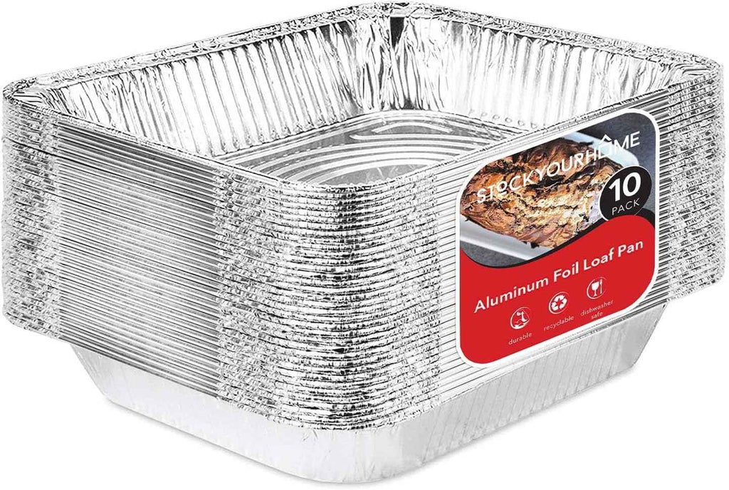 Stock Your Home Aluminum Pans 9x13 Disposable Foil Pans (30 Pack) - Half Size Steam Table Deep Trays - Tin Foil Pans Great for Cooking, Heating, Storing, Prepping Food