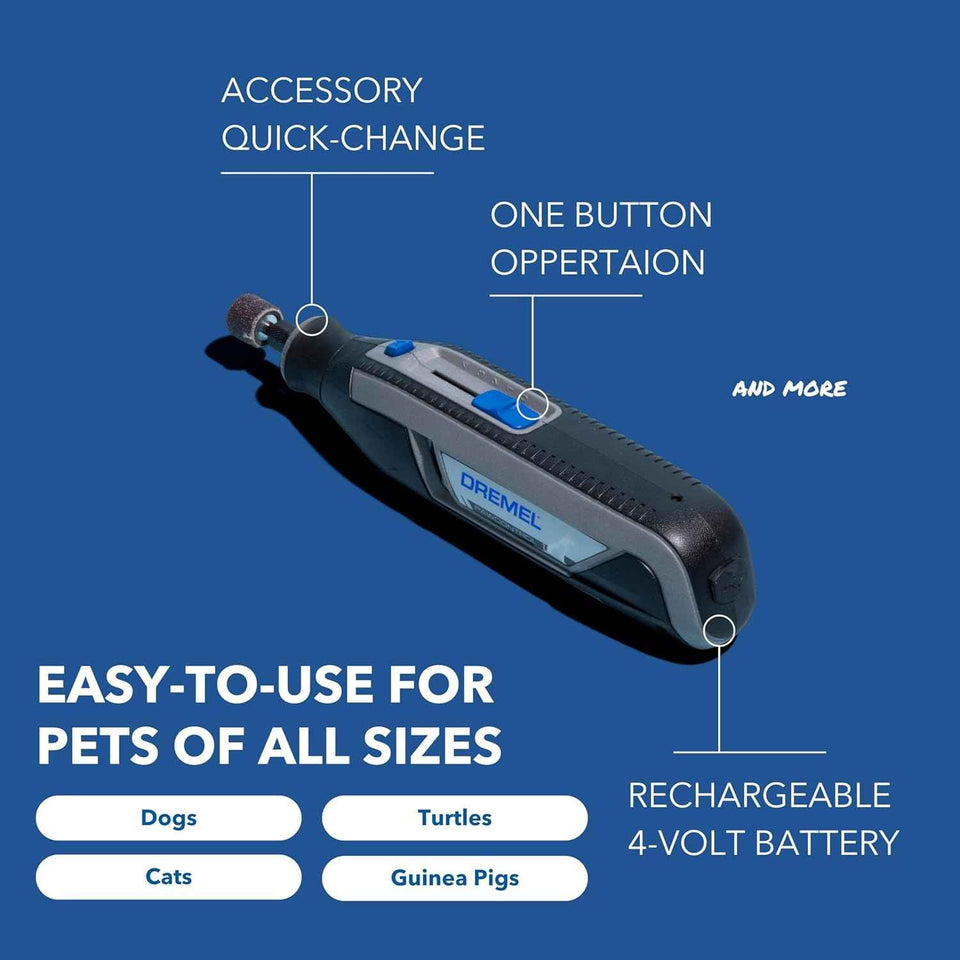 Dremel 7760-PET cordless pet nail grinder and trimmer kit for dogs, cats, and small animals