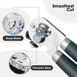 Beneno Heavy Duty Hand Can Opener Manual with Magnet, Durable Sharp Carbon Steel Blade Smooth Cutting, Big Effort-Saving Knob & Soft Grip Handle, Multifunctional Kitchen Tool with Bottle Opener, Green