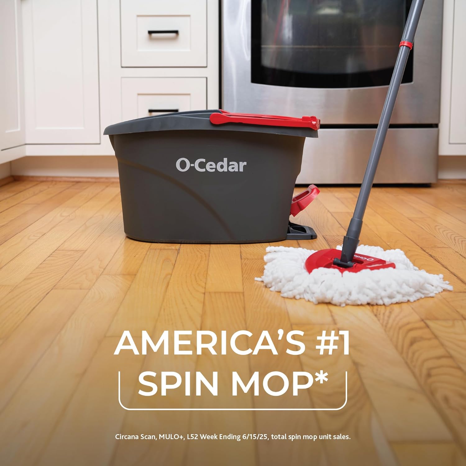 O-Cedar EasyWring Microfiber Spin Mop and Bucket System with Foot Pedal for Effortless Floor Cleaning
