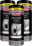Weiman Stainless Steel Cleaner, 30 Count Cleaning Wipes, Removes Dirt, Grime, and Grease, No Streaks or Residue, Stainless Steel Polish for a Sparkling Clean and Shiny Surface, Cleaning Supplies