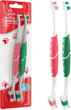 Red Pet Toothbrush for Medium & Large Dogs and Cats with Soft Bristles - Easy Teeth Cleaning
