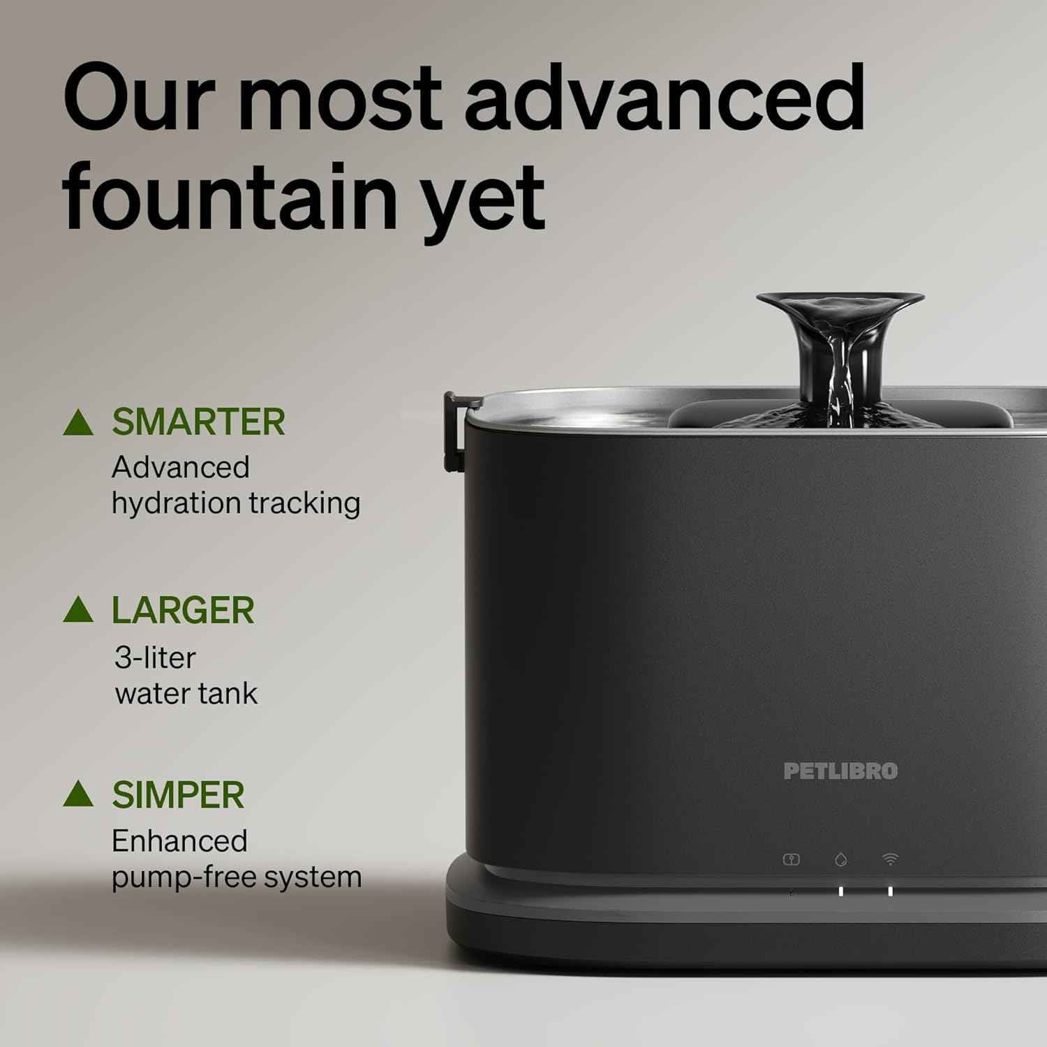 petlibro stainless steel cat water fountain with 5g wifi app monitoring for indoor use