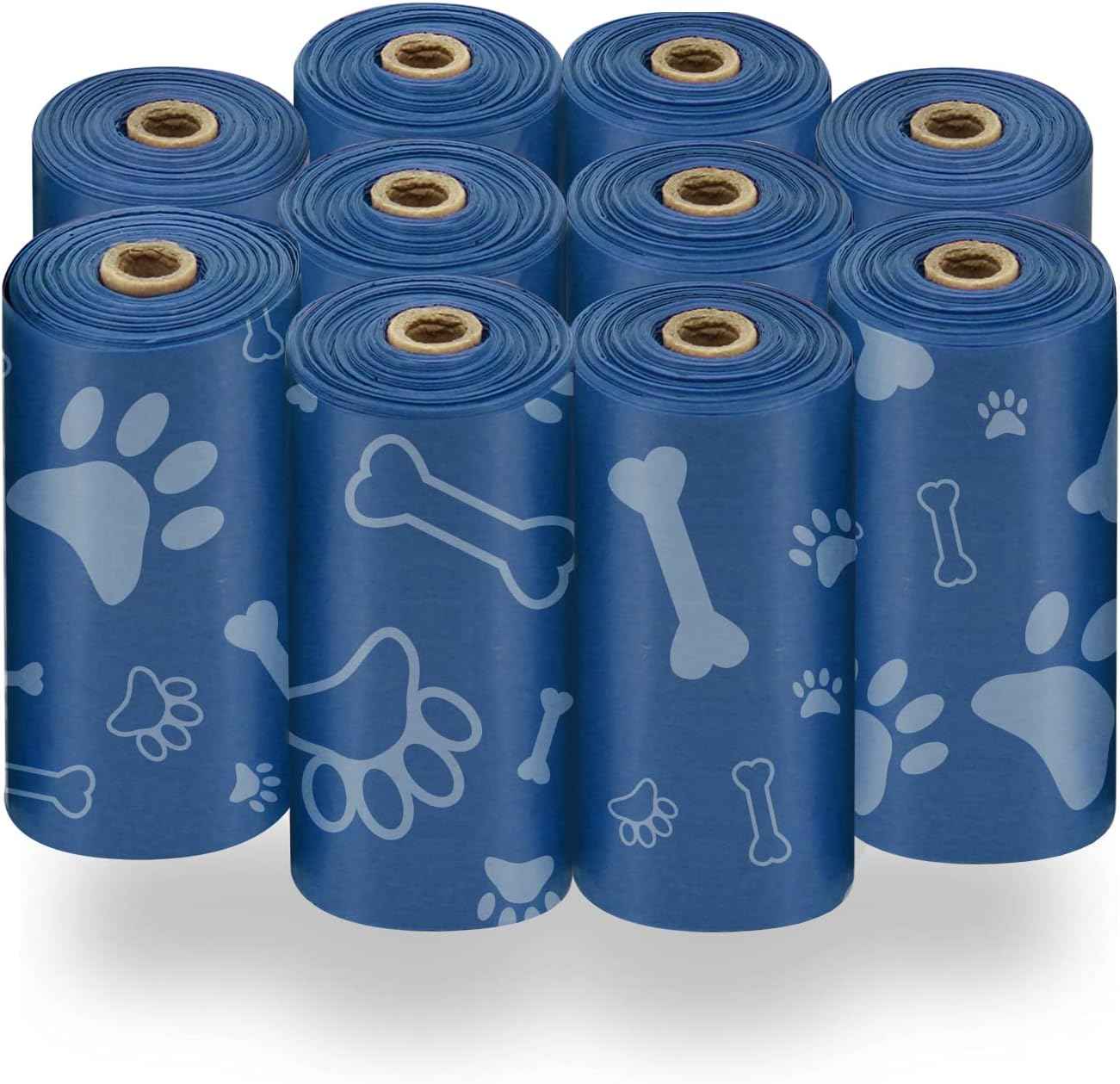 Best Pet Supplies Dog Poop Bags (150 Bags) for Waste Refuse Cleanup, Doggy Roll Replacements for Outdoor Puppy Walking and Travel, Leak Proof and Tear Resistant, Thick Plastic - Assorted Colors