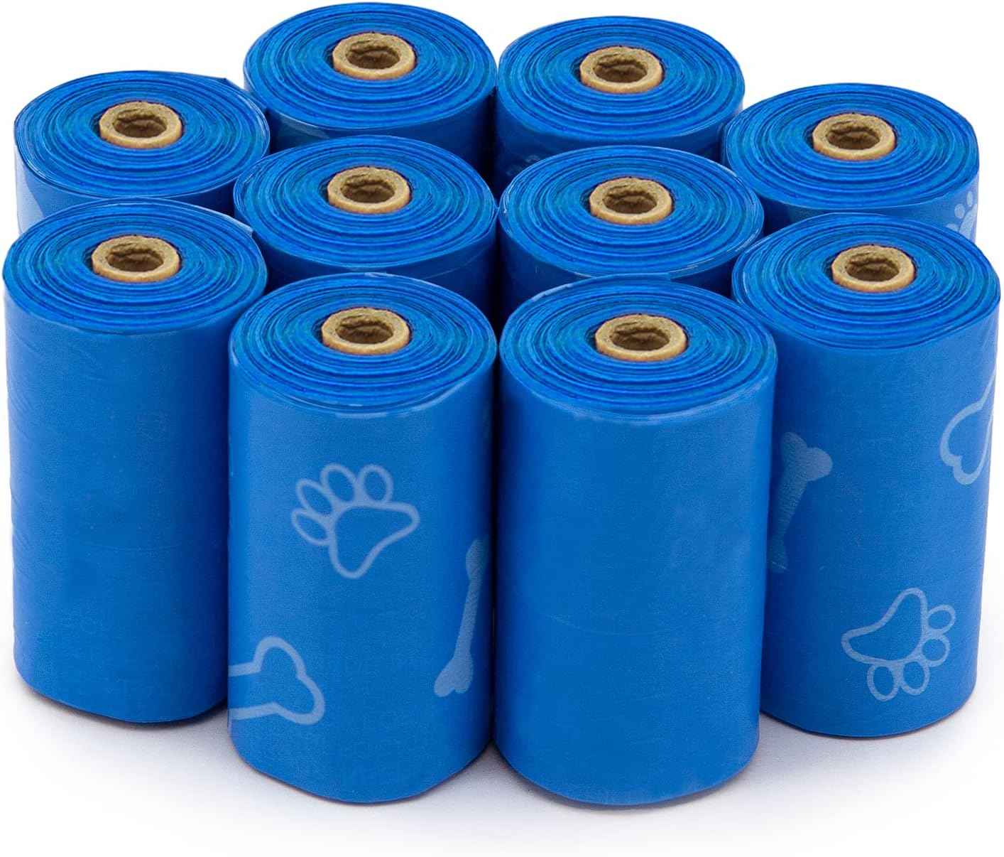 Best Pet Supplies Dog Poop Bags (150 Bags) for Waste Refuse Cleanup, Doggy Roll Replacements for Outdoor Puppy Walking and Travel, Leak Proof and Tear Resistant, Thick Plastic - Assorted Colors