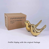 FANTESTICRYAN Small Birds Statues Gold Home Decor Modern Style Figurine Decorative Ornaments for Living Room, Bedroom, Office Desktop, Cabinets