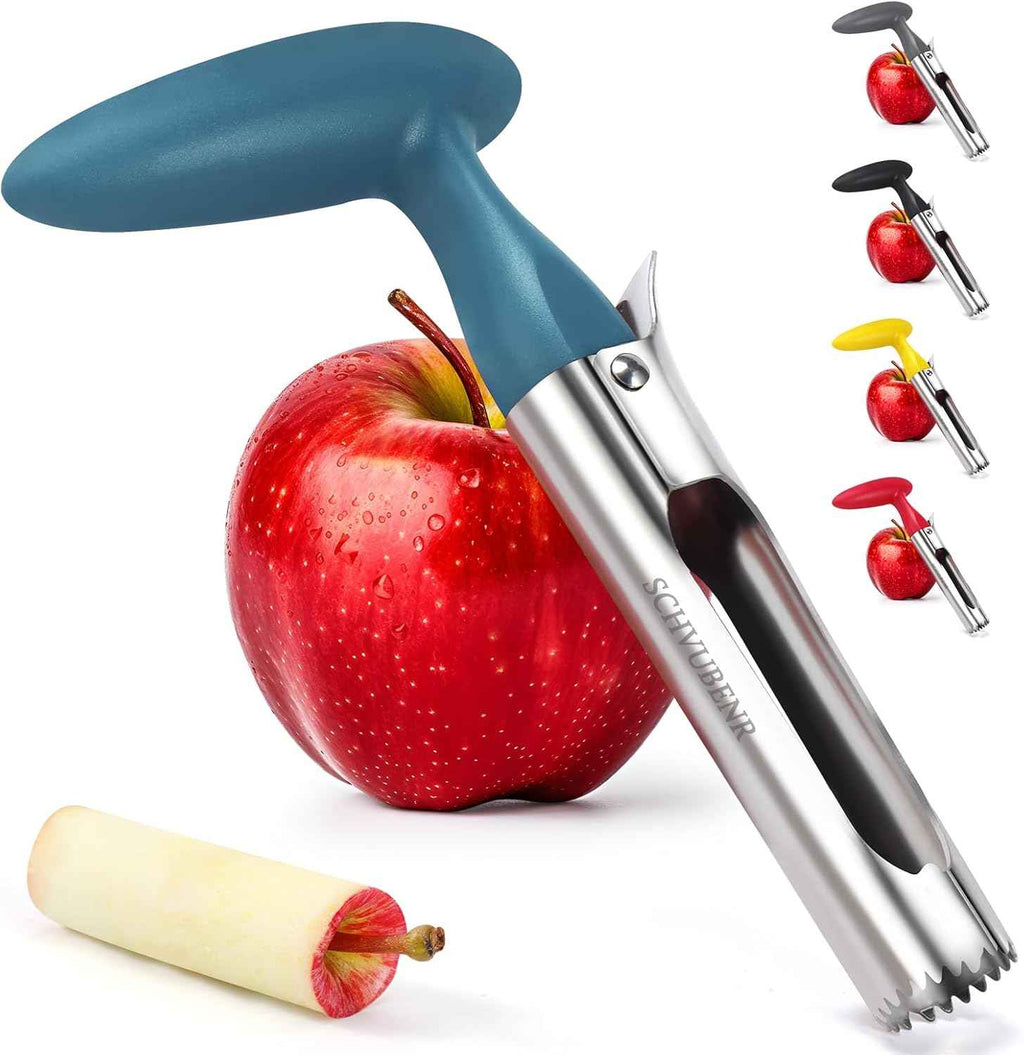 SCHVUBENR Premium Apple Corer Tool - Easy to Use and Clean - Sturdy Apple Core Remover with Sharp Serrated Blades - Stainless Steel Corers for Apple and Pear - Core Fruits with Ease(Red)