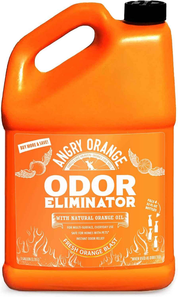 Angry Orange Pet Odor Eliminator with Natural Orange Oil – Powerful Odor Neutralizer for Cat & Dog Urine, Litter Box, Carpet, Furniture, Hard Floors - No Harsh Chemicals - Citrus Scent, 24 oz