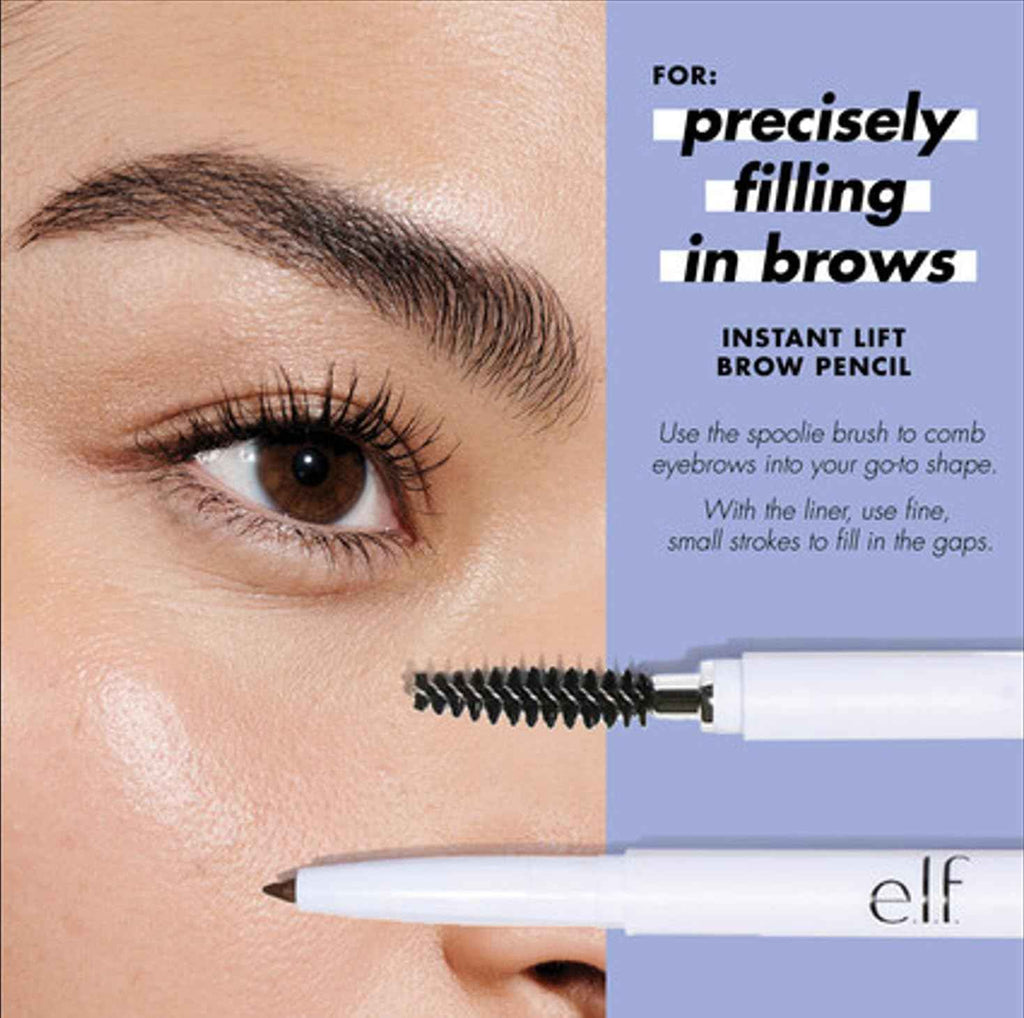 e.l.f. Instant Lift Brow Pencil, Dual-Sided, Fine Tip, Shapes Brows, Contours, Tames, Taupe, 0.006 Oz