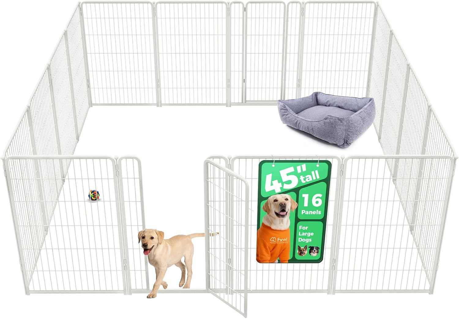 FXW Homeplus Unleashed Indoor Dog Playpen - Stress-Free and Safe Play, Heavy Duty 24 Inch 6 Panels Dog Pen for Puppy and Small Dogs, Black│Patented