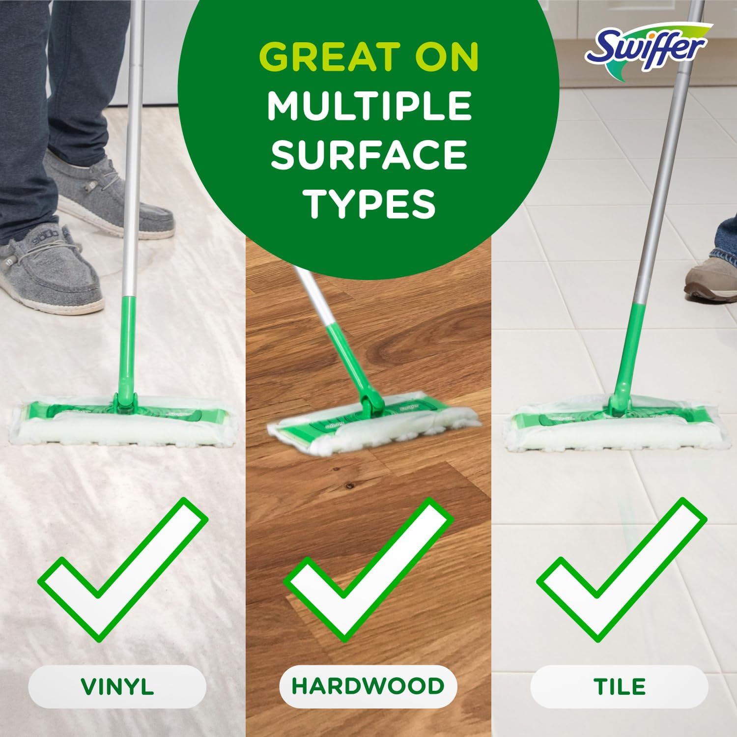Swiffer Sweeper 2-in-1 Mops for Floor Cleaning, Dry and Wet Multi Surface Floor Cleaner, Sweeping and Mopping Starter Kit, Includes 1 Mop + 19 Refills, 20 Piece Set - ShopUS