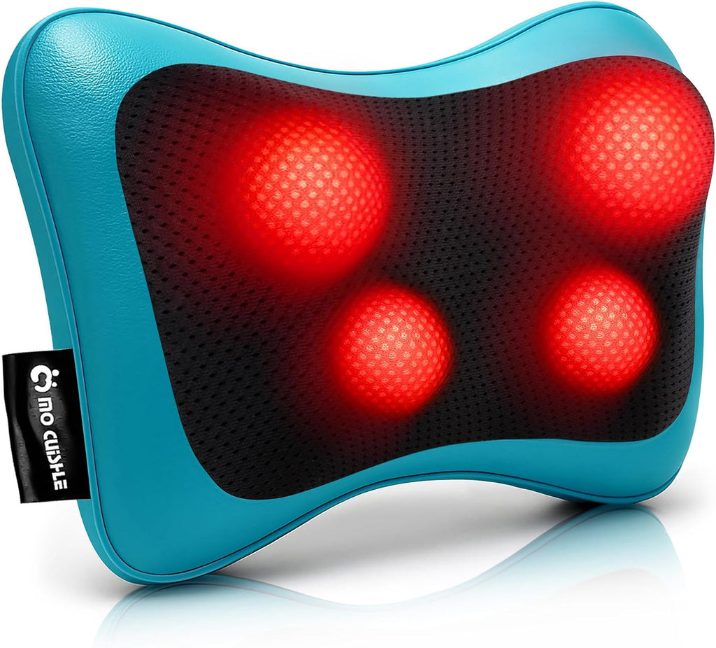 Mo Cuishle Shiatsu Back Massager with Heat – 3D Kneading Neck and Shoulder Massager for Back Pain Relief – Electric Massage Pillow for Home, Office & Car – Valentine’s Day Gifts for Her, Him, Mom, Dad