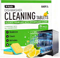 Dishwasher Cleaner and Deodorizer Tablets, 24 Pack - Helps Remove Limescale & Odor, Prevents Buildup in Pipes, Safe for All Dishwashers, Lemon Scent - 12 Month Supply