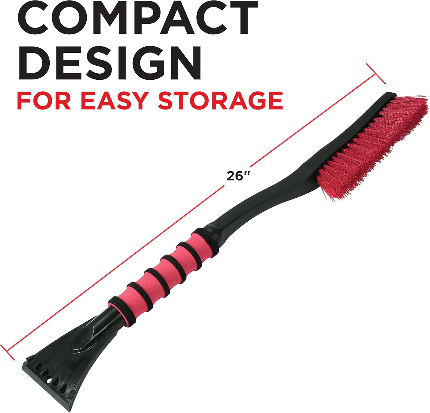 mallory 532 26 inch snow brush with ice scraper for cars trucks suvs and more