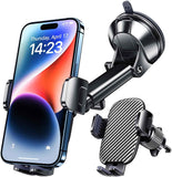 Qifutan Car Phone Holder Mount Phone Mount for Car Windshield Dashboard Air Vent Universal Hands Free Automobile Cell Phone Holder Fit for iPhone Smartphone Camera Mounts