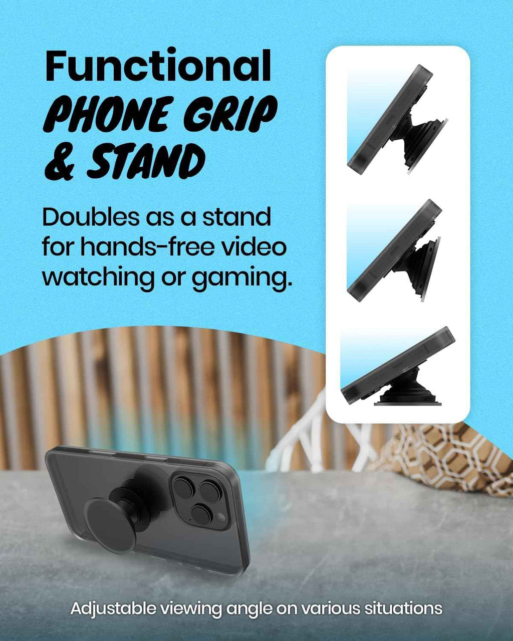OnTheGrip Cute Cubic Diamond Heart Shape Design Collapsible Expandible Mobile Phone Grip Stand Holder for Smartphone Tablet Cell Phone Accessory (Silver Big)