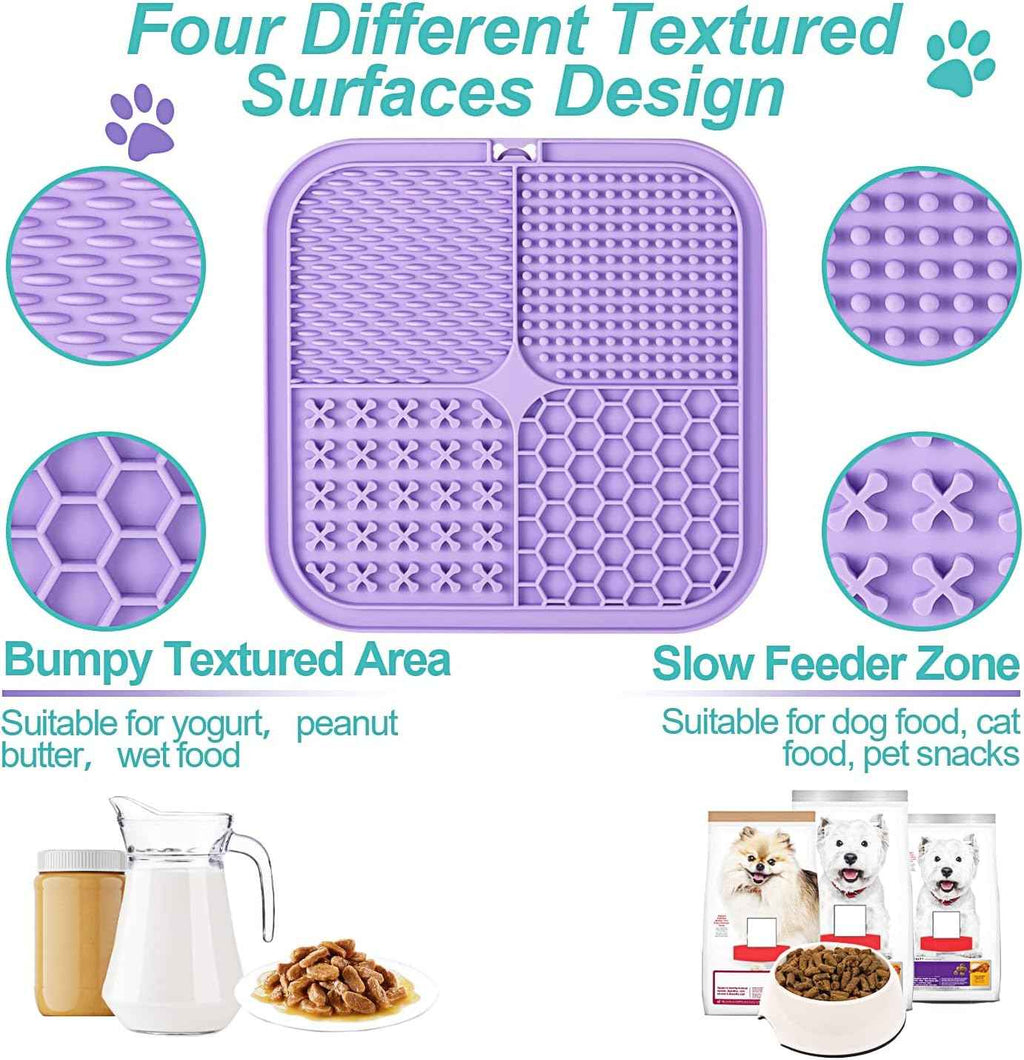 LUKITO Lick Mat 2 Pack with Suction Cups for Dogs and Cats Anxiety Relief and Boredom Reducer