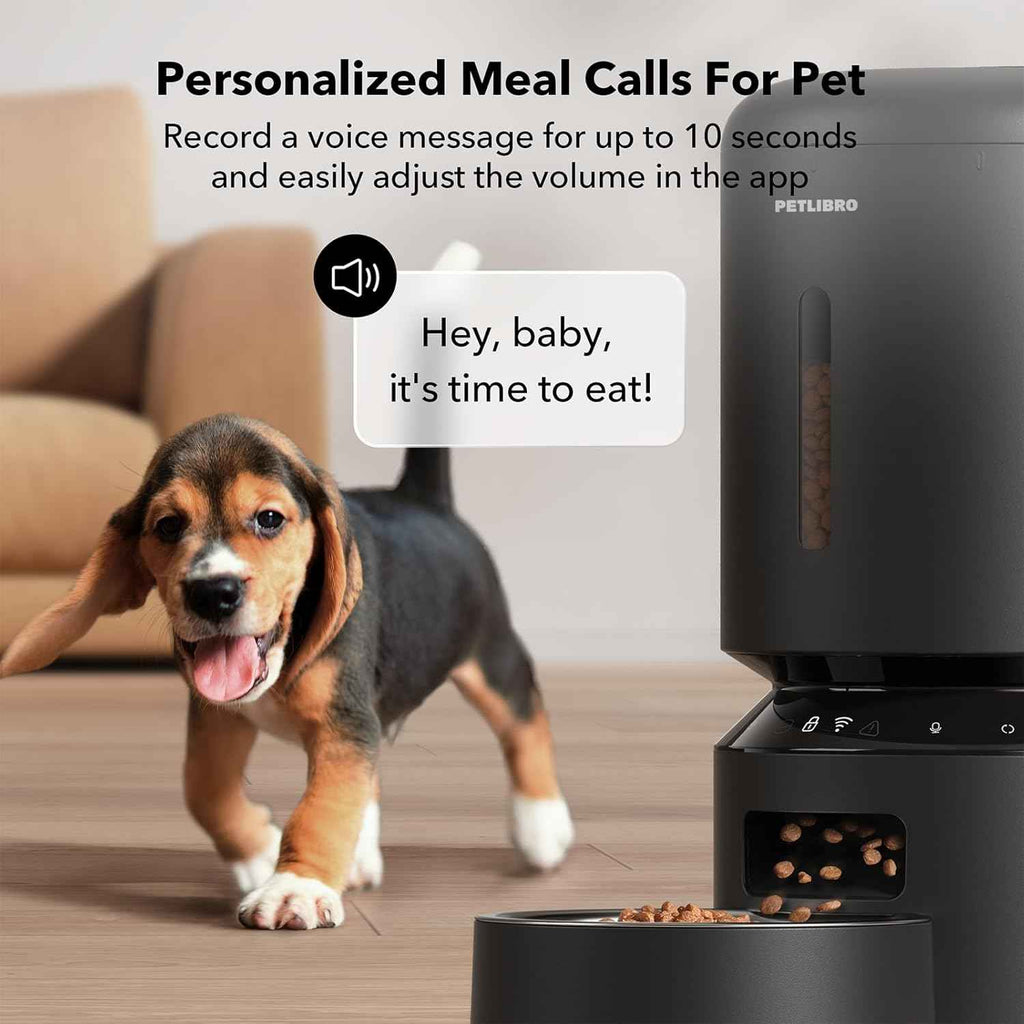 petlibro granary black 5g wifi automatic dog food dispenser with app control, up to 10 meals per day