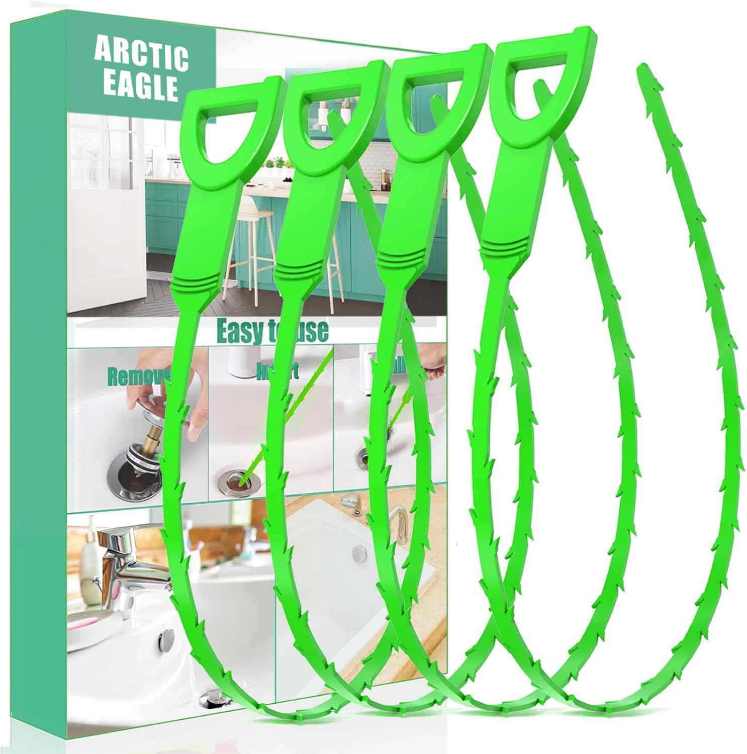Drain Snake Hair Drain Clog Remover - 3 Pack Shower Snake Sink Unclogger Tool with Exquisite Packaging