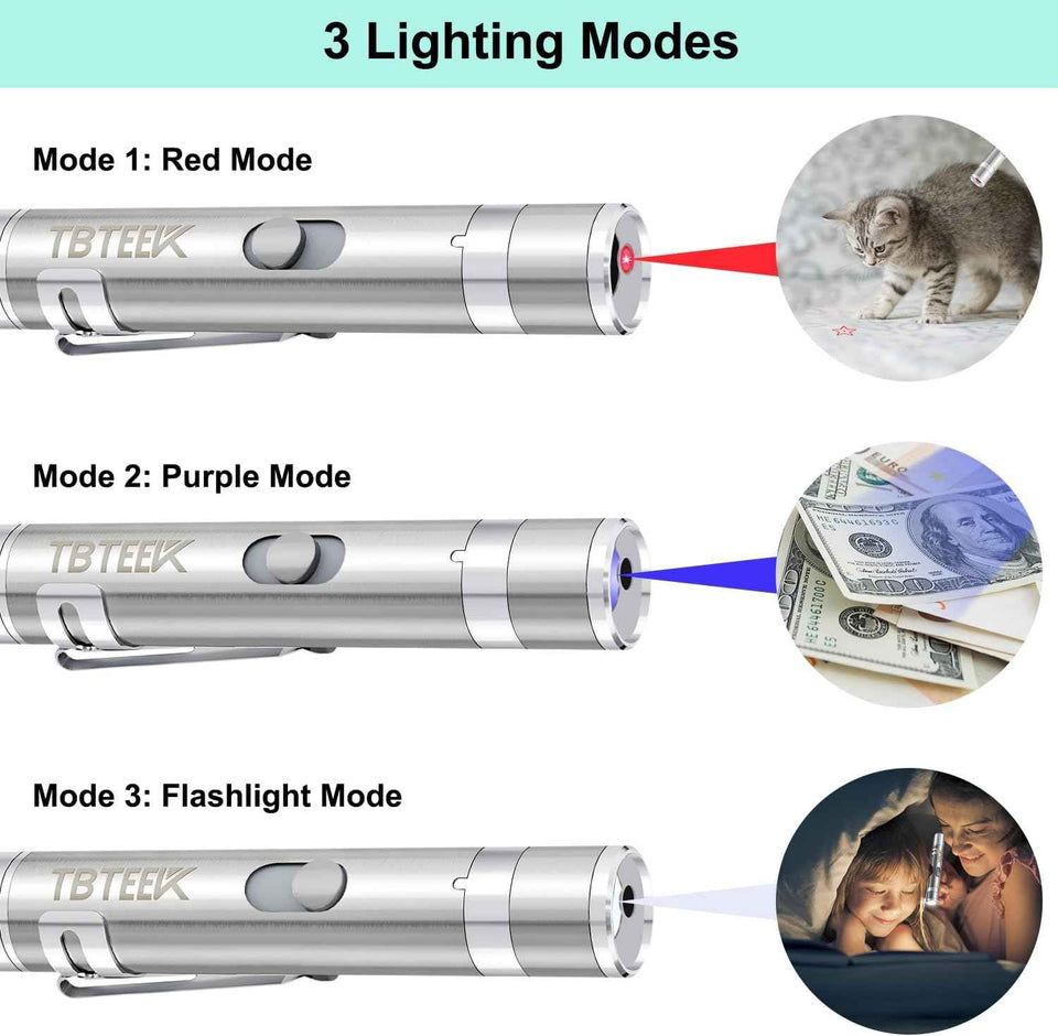 tbteek rechargeable 3 light modes cat toy for indoor kittens and cats