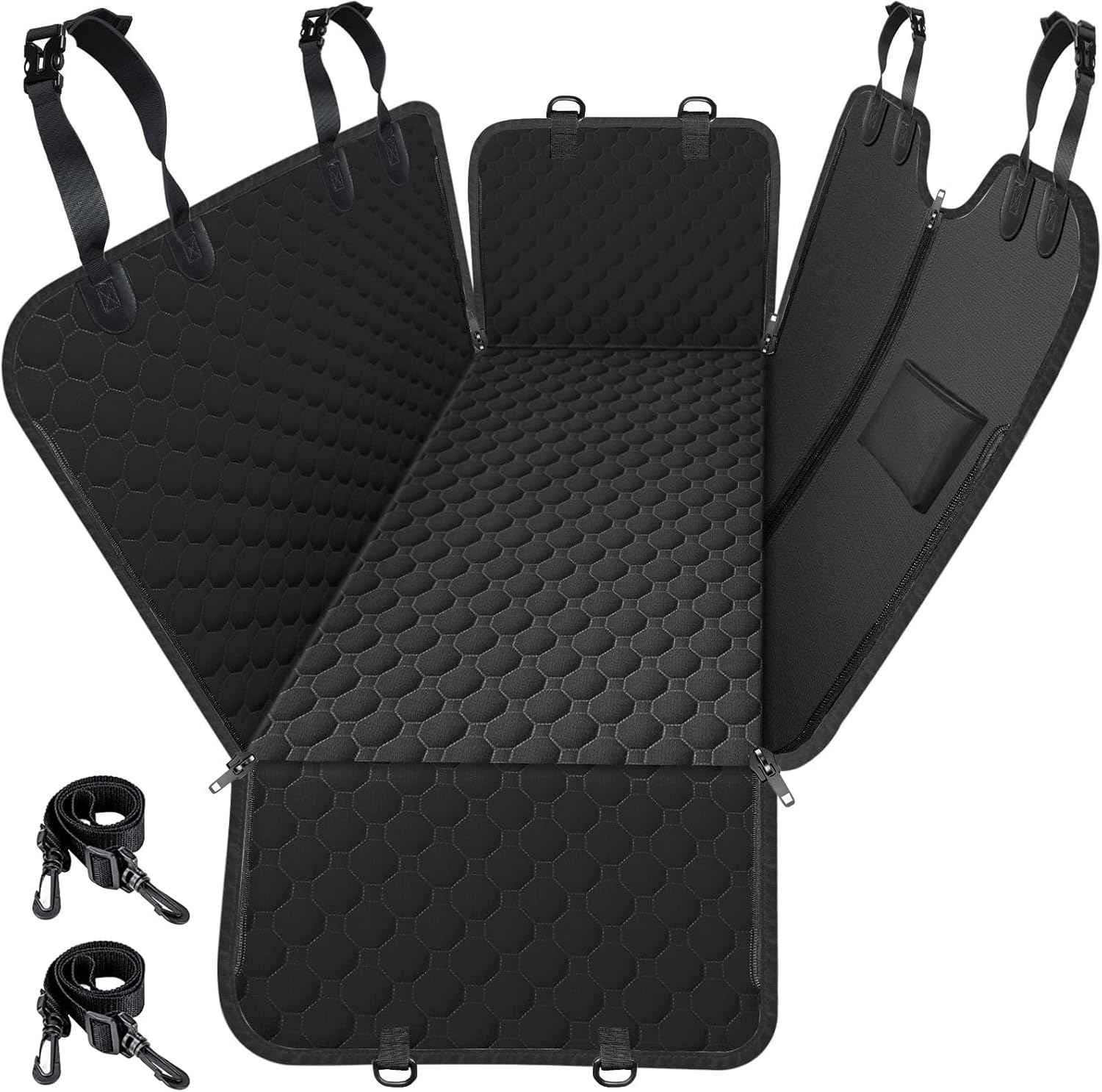 Mancro Dog Car Seat Cover for Back Seat, 2025 Upgraded 600D Heavy Duty Waterproof & Scratch-Resistant Dog Hammock for Car, Back Seat Pet Cover for Dogs with Sedan, Trucks and SUVs, Standard, Black
