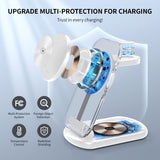 2025 MagSafe 3-in-1 charging station with night light for iPhone, Apple Watch, AirPods travel and bedside use